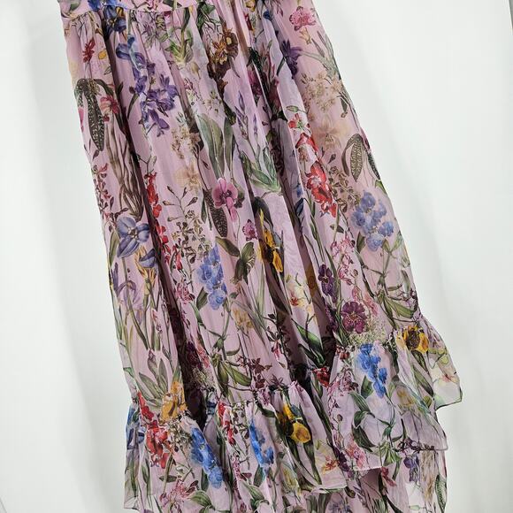 Anthropologie Geisha Designs Maxi Skirt Purple Tulle Floral Ruffle Trim Size M - Picture 5 of 7